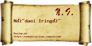 Nádasi Iringó névjegykártya